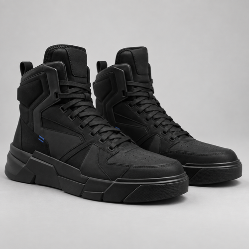 Block High Sneaker in matte black