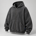 Concrete Zip Hoodie in washed graphite