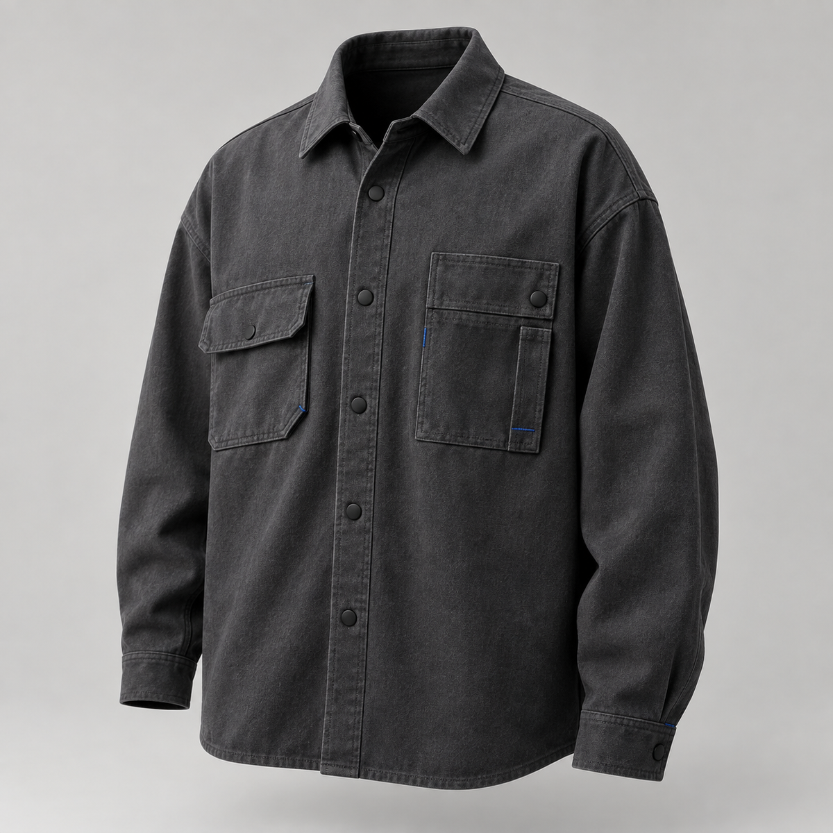 Night Transit Overshirt in charcoal