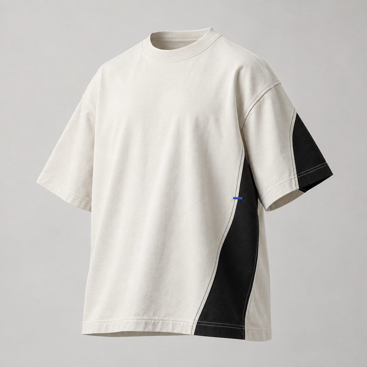 Signal Box Tee in bone and black